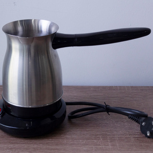 Hot Sale Easy Clean Food Grade 0.6L 0.6 litre  201 Stainless Steel Electric Coffee Kettle for Chocolate Milk Coffee