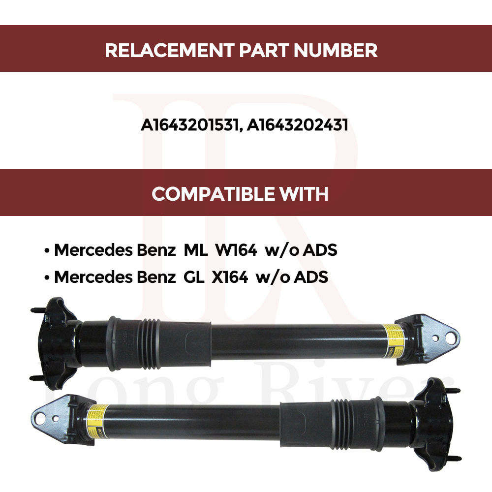 LONG RIVER Rear Shock Absorber Adjustable Air Suspension for Mercedes Benz ML W164 GL X164  without ADS A1643201531 A1643202431