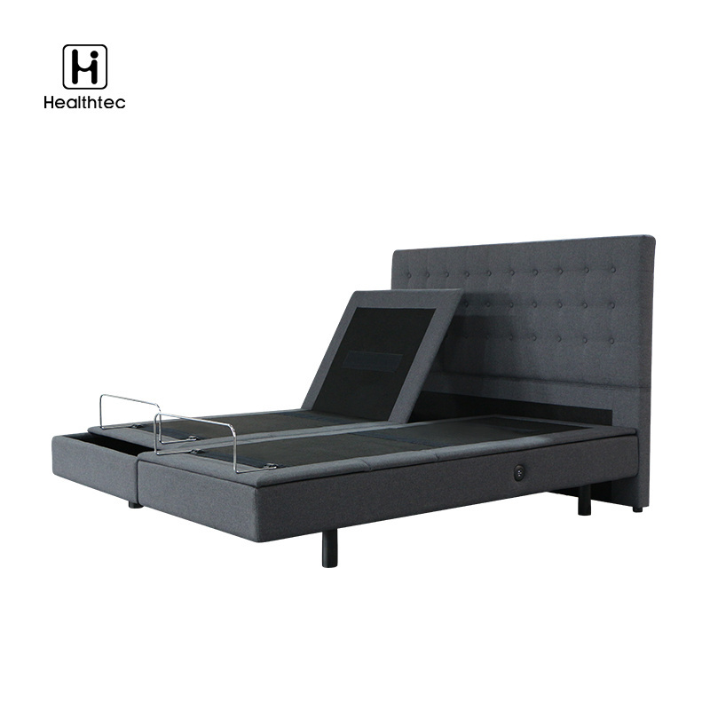 Folded  Frame with Head Board, Massage, Zero Gravity, USB Charging Split King Bed Adjustable Bed