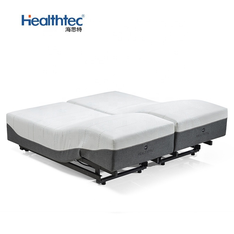 Luxury customized whole piece of slide electric adjustable bed with mattress & vibration massage