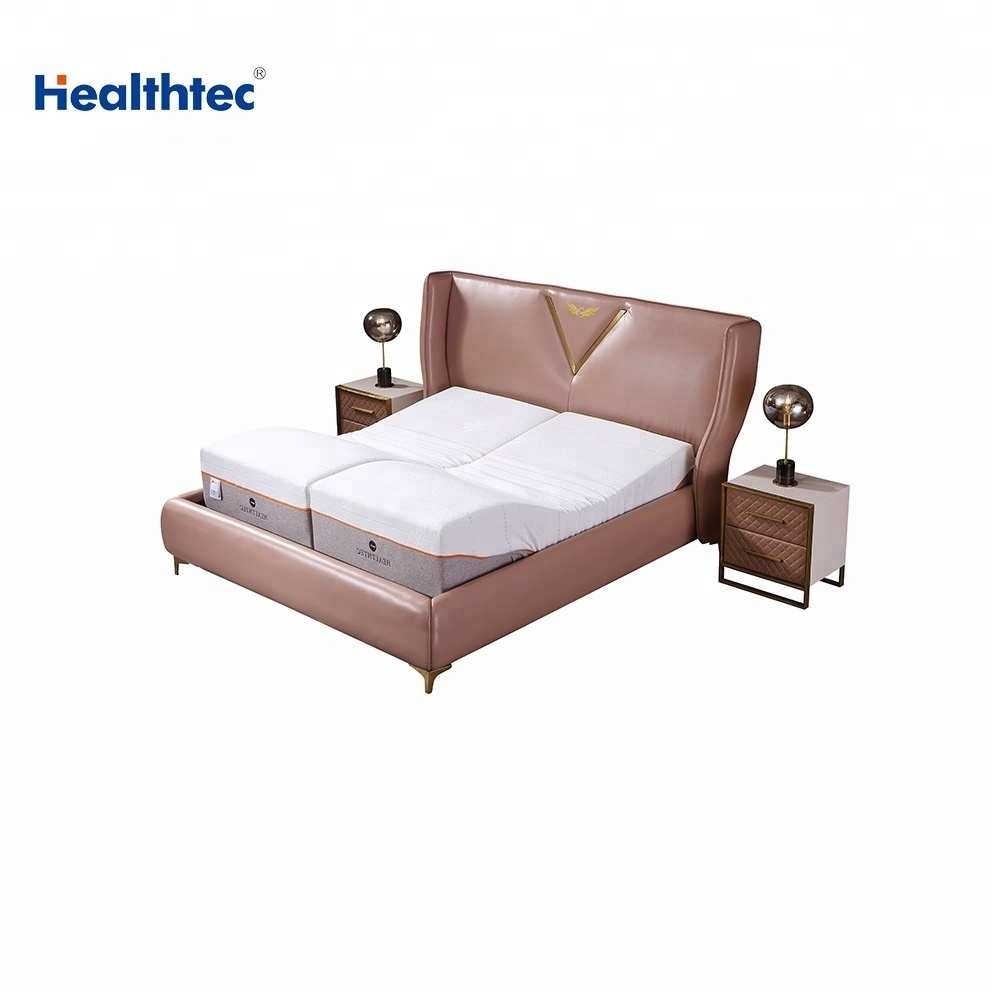 Luxury customized whole piece of slide electric adjustable bed with mattress & vibration massage