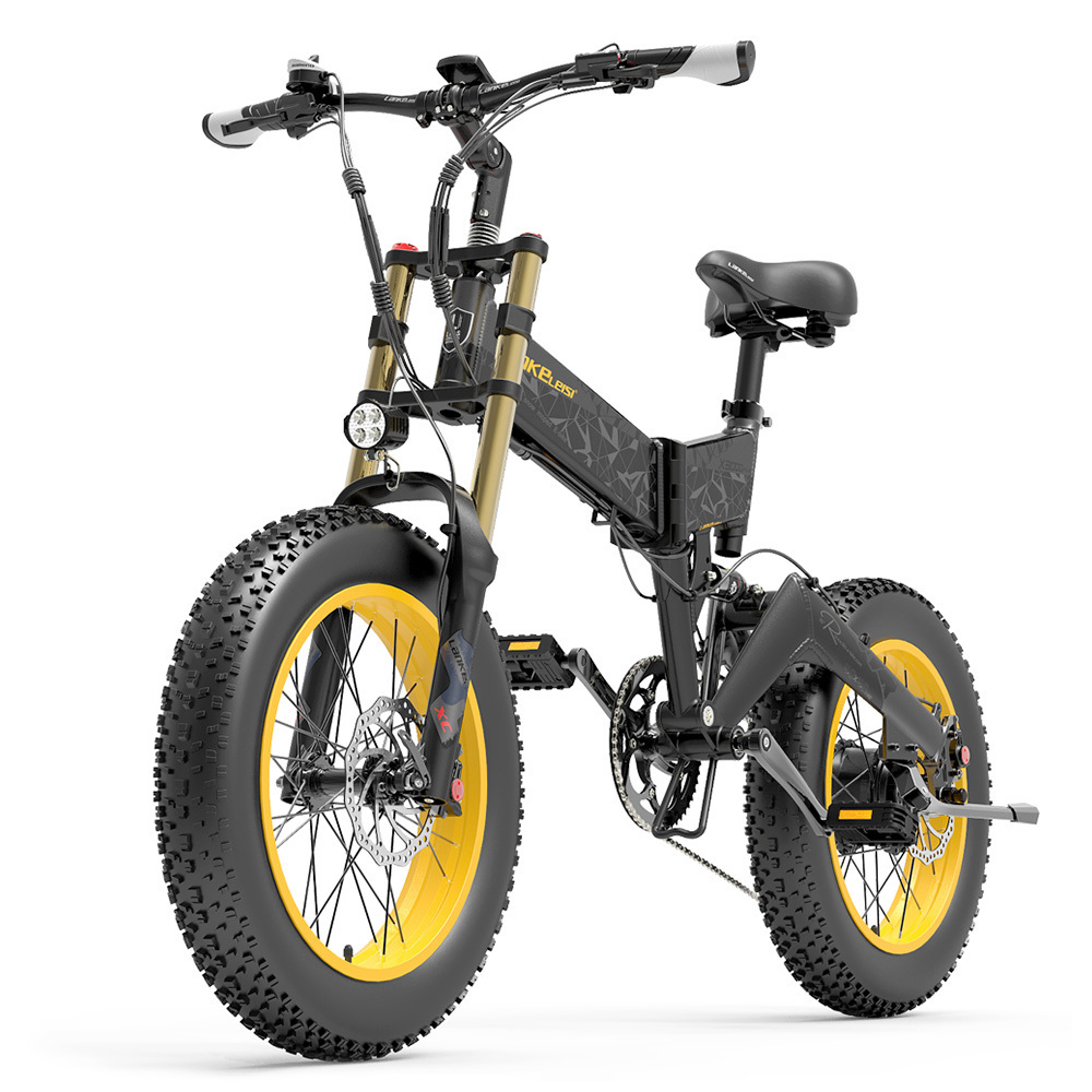 LANKELEISI X3000 Plus Folding Electric Mountain Bike Bigfork 20*4.0 Inch Fat Tires 48V 1000W Motor 17.5Ah 43 Km/h Max Speed