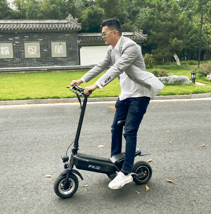 China Warehouse Fast Delivery 500 Watt DC motor Dual Suspension Electric Scooter With Seat 13Ah Battery