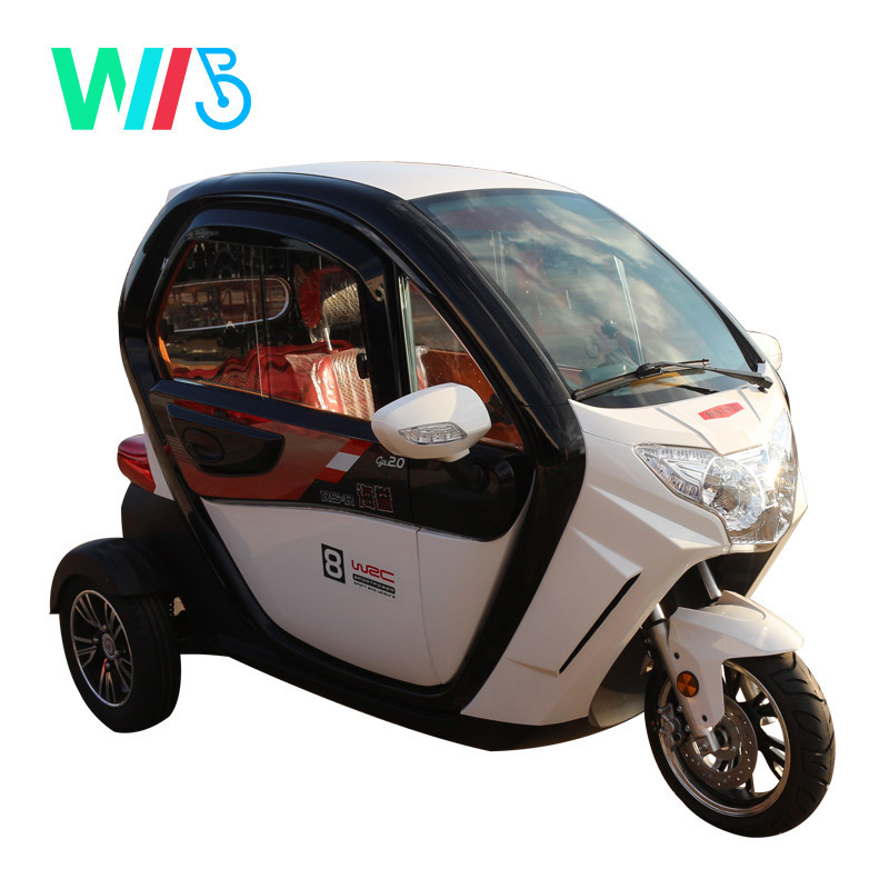 2024 New Senior EEC 3-Wheel Electric Passenger Tricycle 2-Person Mini Cabin Bike Fully Enclosed Mobility Scooter for Adults