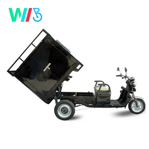 Electric Food Ice Cream Drump Truck Tricycle for Cargo 1 ton with Cabin Solar Panel High Power 3 wheels Dumper Truck EEC