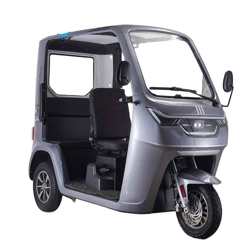 Door-to-Door Delivery Adult Passenger Electric Tricycle Elderly Tricycle Passenger and Cargo Dual-Purpose Semi-Closed Tricycle