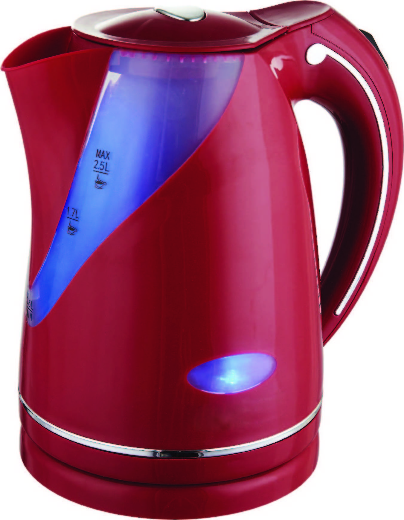 2.0-2.5 L big capacity Led Light inside plastic kettle fit for south america market