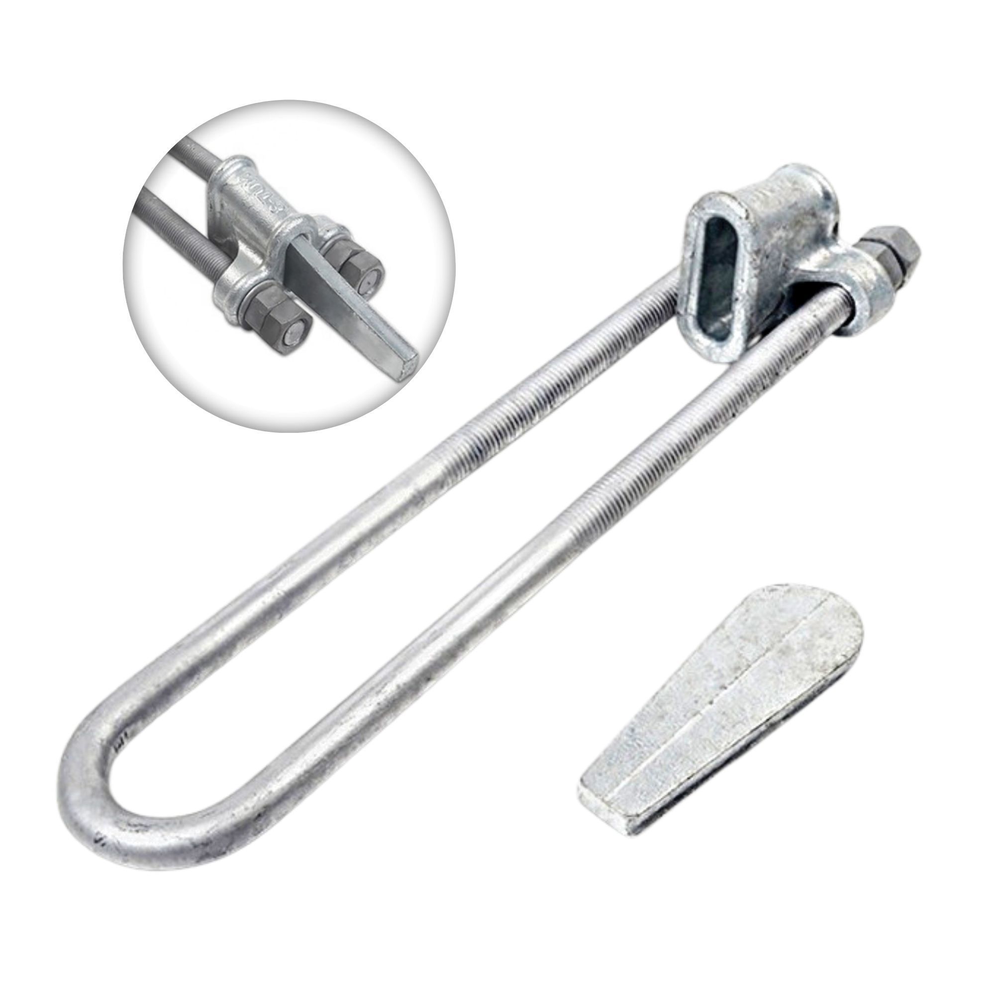 Hot Dip Galvanized Steel Adjustable Ut Type Wedge Clamp For Electric Power Fitting