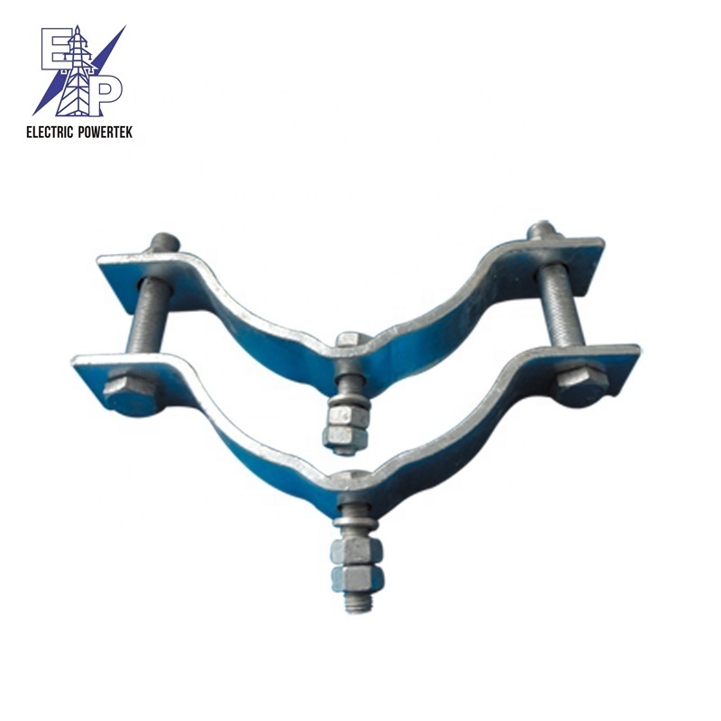 Power Overhead Line Fittings Adjustable Stainless Steel Hold Down Clamp Pole Mounting Clamp