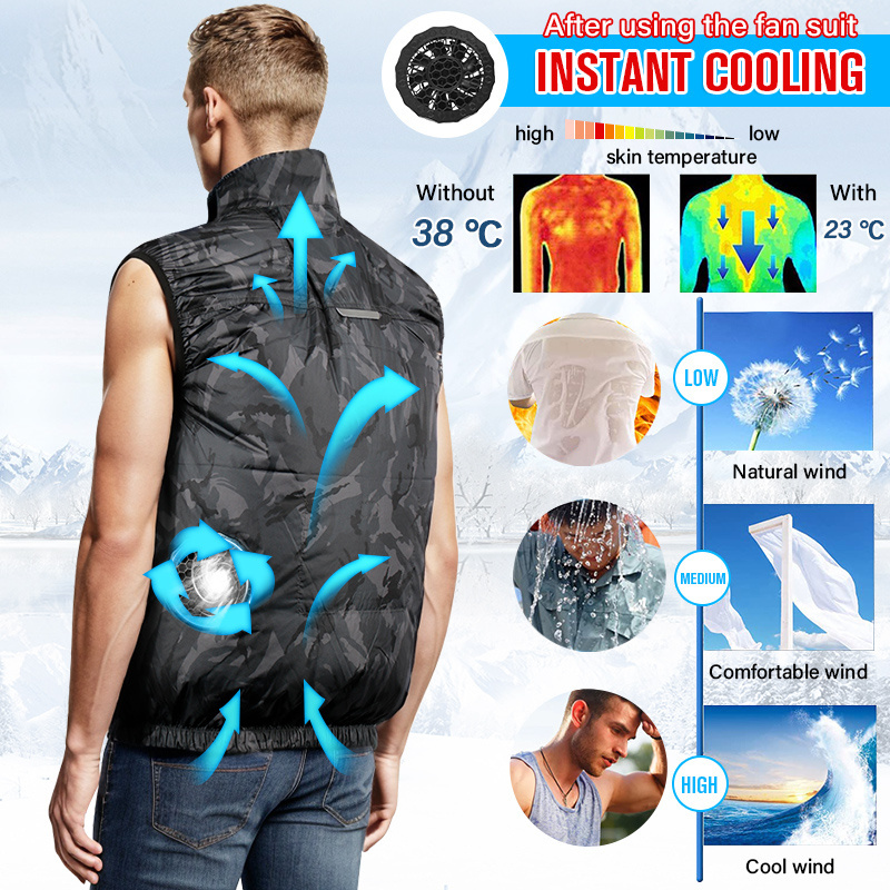 Oem Air Conditioned Vest All-in-one Ice Cool Air Cooling Vestair Vest  For Women Men Outdoor Working Clothing With Fan