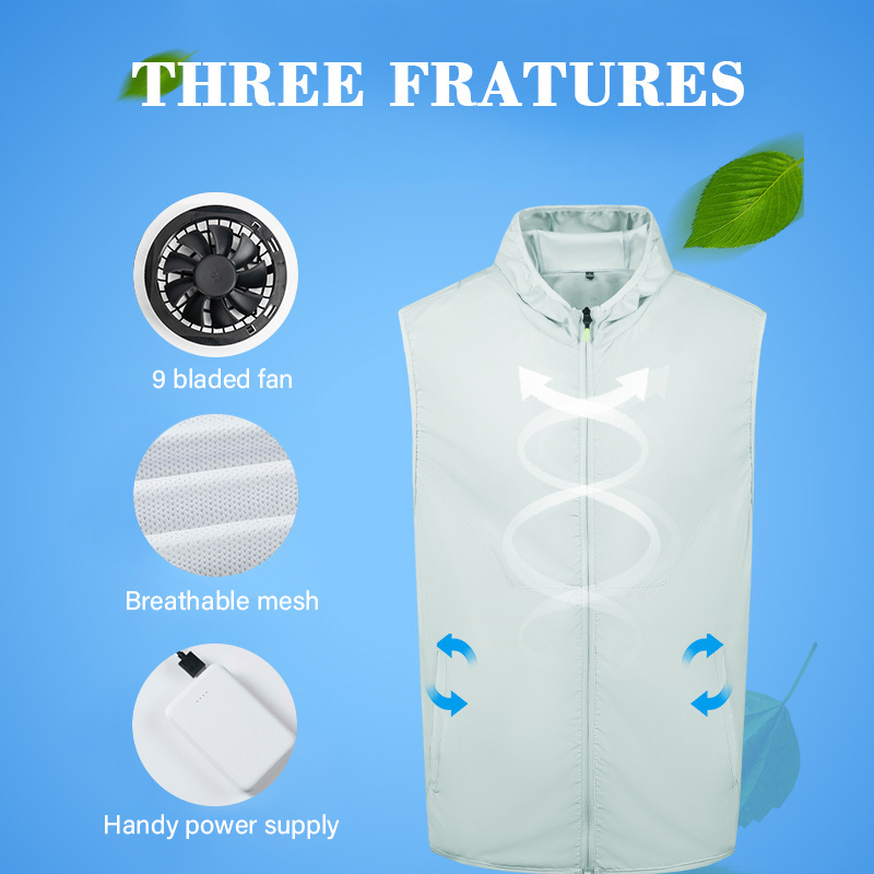 NEW Cooling air conditioning Ventilated fan cooling clothing men heat resistant work freezer wear clothes cooler vest With 2 Fan