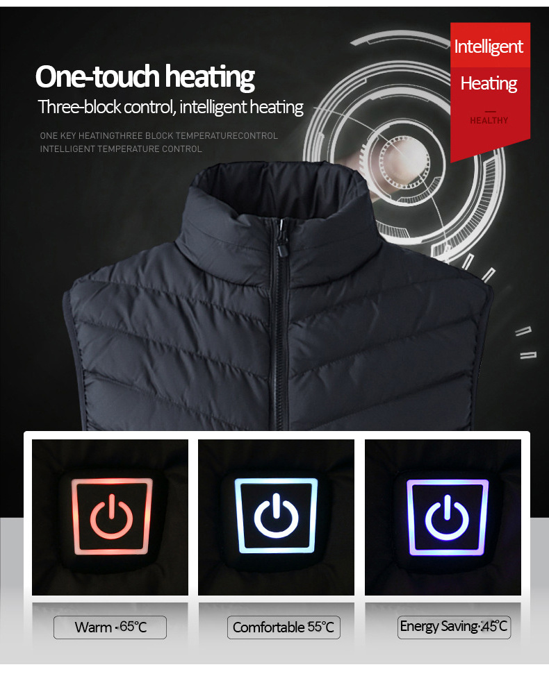 Hot selling High quality Utility smart usb Washable electric men women heated vest jacket in stock at low price