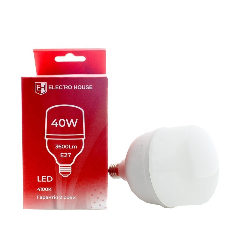 40W T100 LED Bulb E27 Indoor Lighting Energy Saving with SMD Light Source Cold White 220V AC Power Supply Wholesale