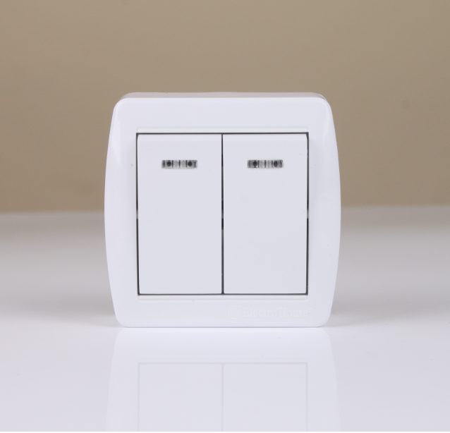 Wall Switch 2 Gang Surface Mounted With Indicator 16A Electric Power Light Switch 220V Wall Switches