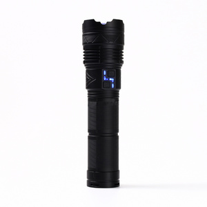 LED Flashlight 60W Long Distance Flashlight IP45 Black With Accumulator Power Bank Function Battery Flashlight