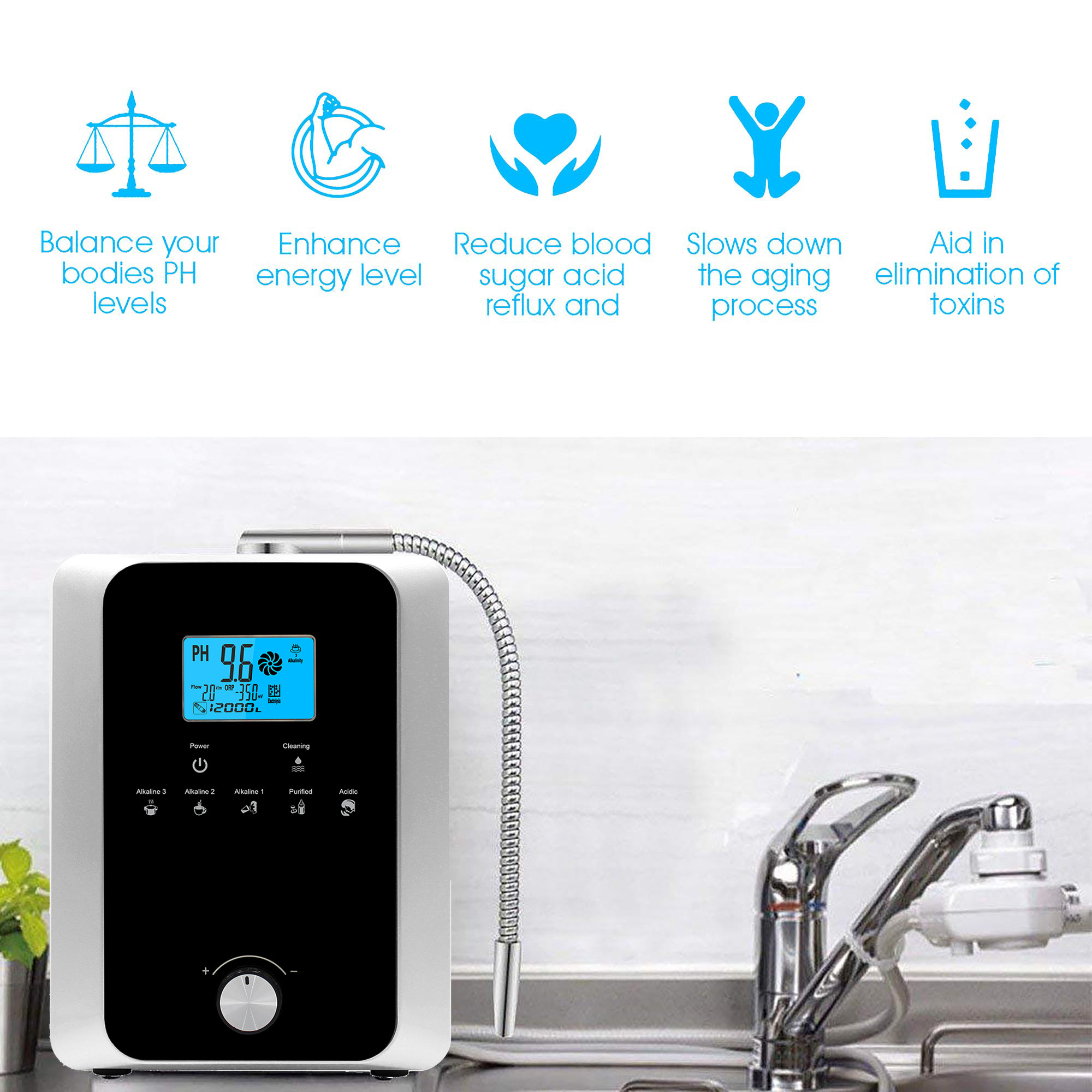 2021 New business kangen water machine alkaline water ionizer machine in hotels free spare parts CE certificat