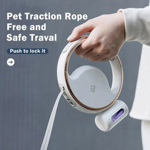 New Ring Automatic Retractable Dog Leash Cat Leash LED Lighting Nylon 3M Reflective Travel Safely At Night Walking Dog Lead Rope