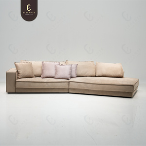 Living Room Special-shaped Large Reclined Sofa Minimalist Corner Down Fabric Leather Sofa