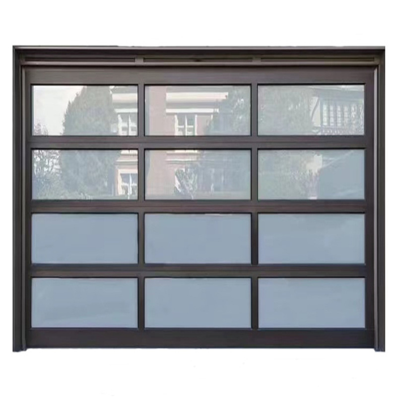 Hot Sale Automatic Contemporary Residential Metal Aluminum Tempered Plexiglass Overhead Garage Doors For Homes