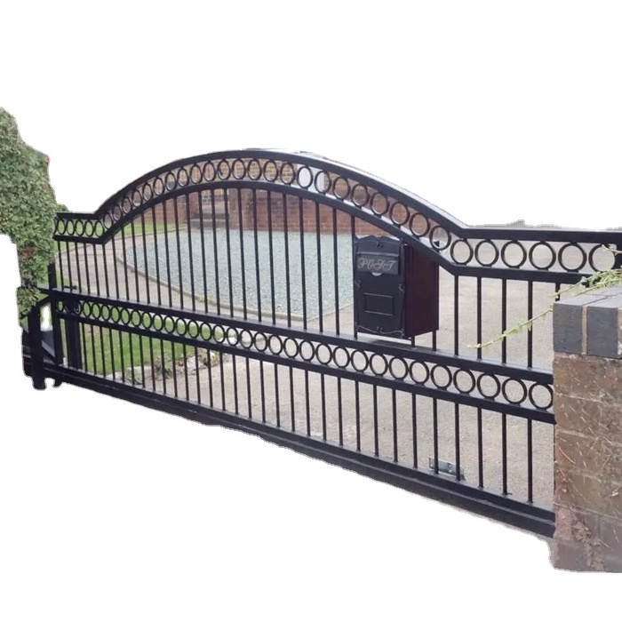 Professional Customized Iron Gate Design Decorative Black Iron Wrought Gate from Nigeria