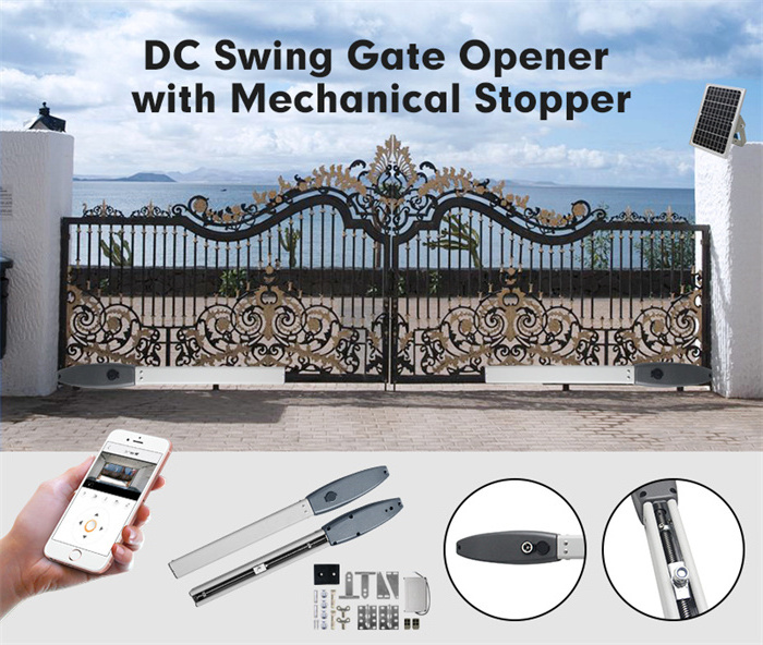 Automatic Gate Motor DC24V Solar Power Door Metal Operator Swing Gate Opener