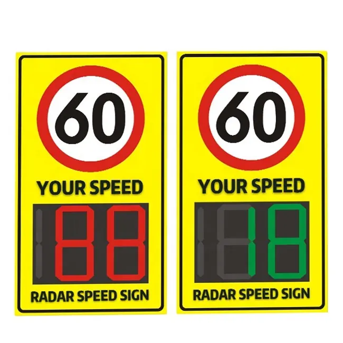 Vehicle Speed Test Solar Radar Speed Limit Sign With Holder Outdoor