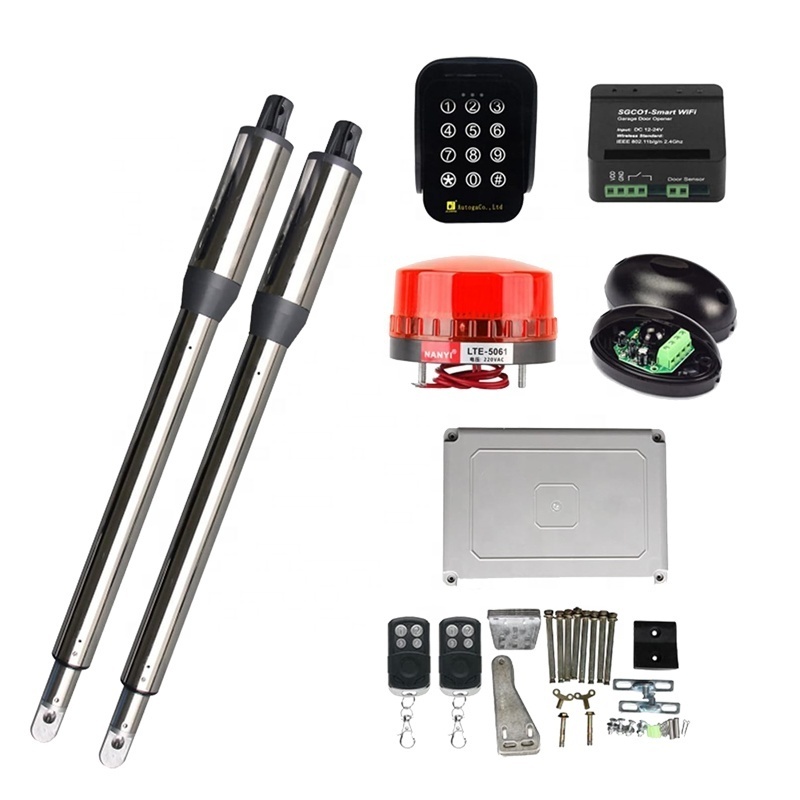 Double Leaf Swing Gate Opener Kit 300kg Automatic Electric Swing Gate Actuator Operator Garage Door Access Control