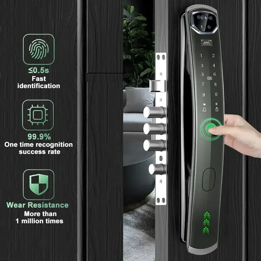 Wifi Phone Key Security Home Camera Video Finger Print Fingerprint Cat Eye Electronic Smart Door Lock for Doors