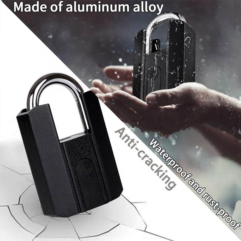 Fingerprint Padlock Long Shackle Smart Padlock with Mobile APP Outdoor Waterproof Lock for School Gym Locker