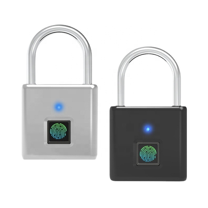 Low Battery Fingerprint Padlock Ultra One Touch Open Fingerprint Locks with USB Charging for Gym