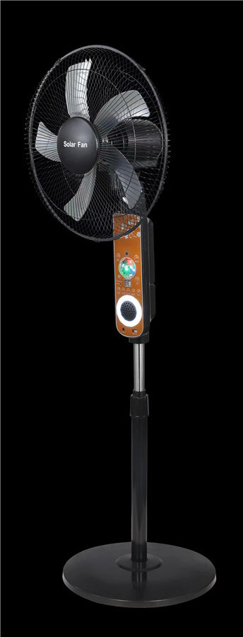 New Hot Sale 16 Inch Solar Fan Atmosphere Music Light Blue too th and USB Disc Music Playback Function 5v Bulb Output