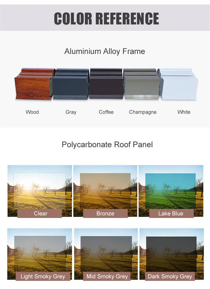 Polycarbonate Sturdy Outdoor Modern 10X10 10X20 Customizable Aluminum Awning Patio Cover Canopy