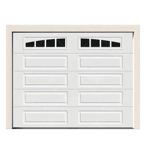 American Style Villa Luxury Aluminum Panel Classic Wood Grain Electric Garage Door Wood Texture