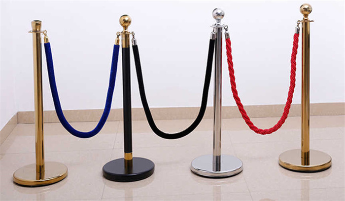 Hot sale stainless Steel barrier red carpet poles queue stand manager velvet rope stanchion from china