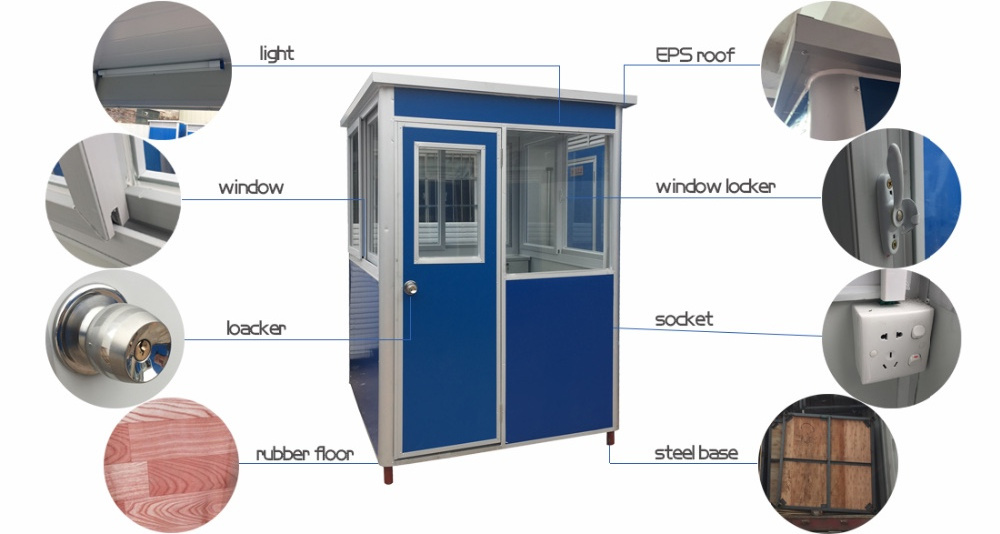 Standards Foldable Detachable Portable Temporary Security Kiosk Cabin Tiny House Outdoor Mobile Guard Booth For Sale