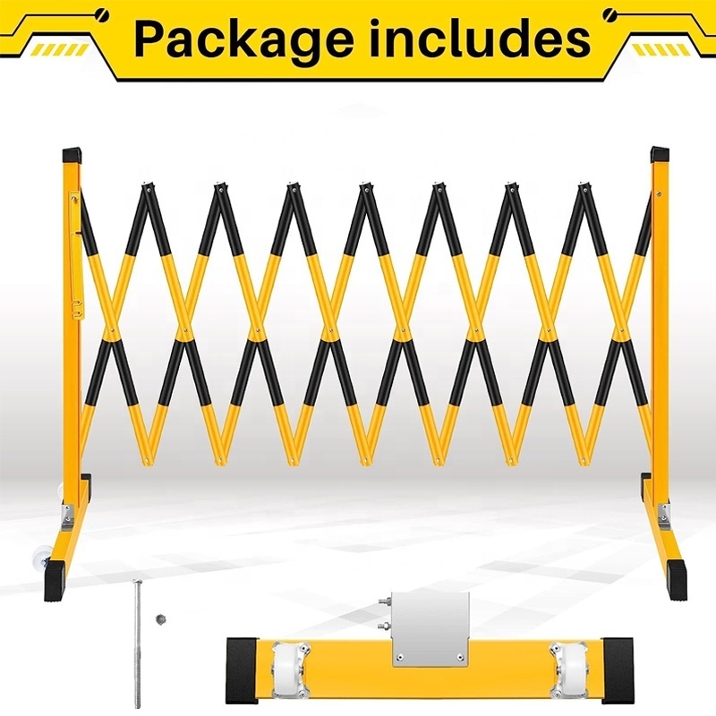 500CM Crowd Control Movable Folding Fence Barrier Accordion Traffic Security Scissor Gate Metal Expandable Barricade