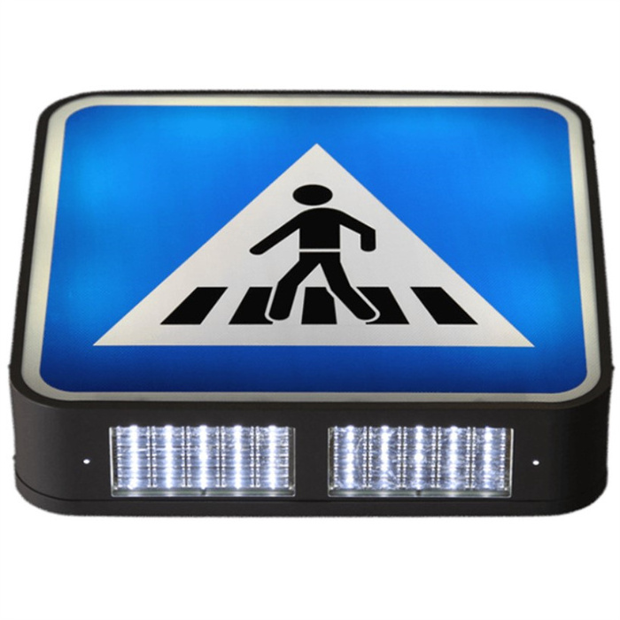 Traffic Sign Reflective Warning Board Illuminated Crosswalk Overhead Metal Sign