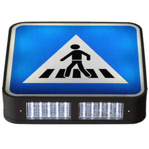 Traffic Sign Reflective Warning Board Illuminated Crosswalk Overhead Metal Sign