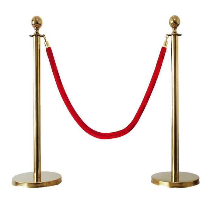 Traffic crowd control walkway gold queue bollard red carpet velvet rope poles and stands post barrier gold stanchion