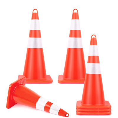 Highway Road Parking Factory PVC Traffic Safety Cone Pole 28 Inch Construction Cones Red Orange Traffic Cone with Reflective