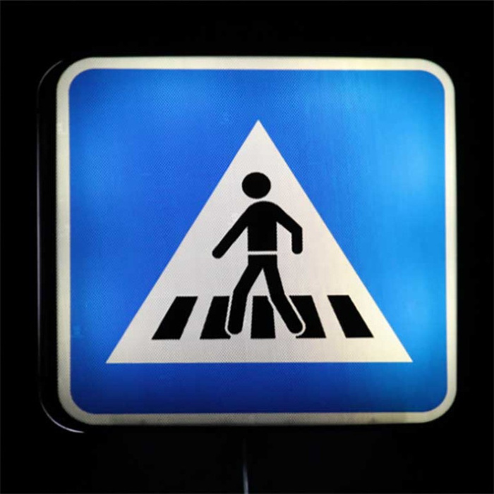 Traffic Sign Reflective Warning Board Illuminated Crosswalk Overhead Metal Sign