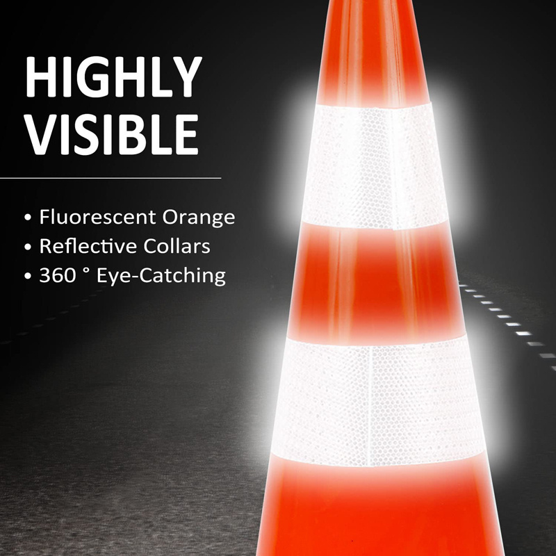 Highway Road Parking Factory PVC Traffic Safety Cone Pole 28 Inch Construction Cones Red Orange Traffic Cone with Reflective