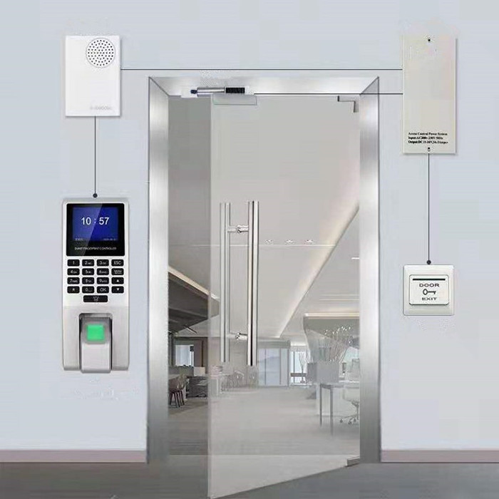 Pin code network building wifi fingerprint metal barrier cloud face gate access control system kit android ic card reader