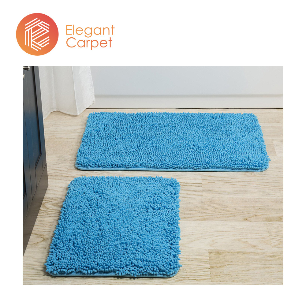 Custom antislip water absorbing commercial hotel tpr backing washable chenille door mat