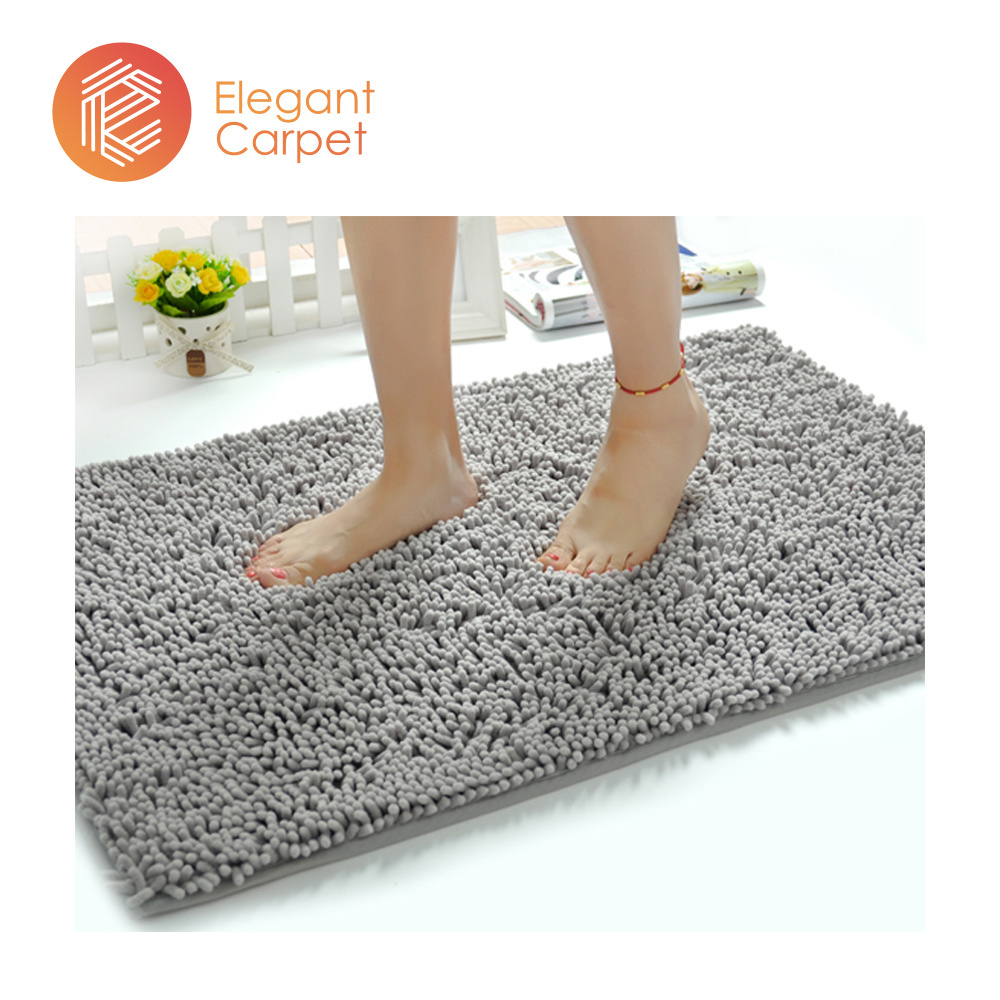 Custom antislip water absorbing commercial hotel tpr backing washable chenille door mat