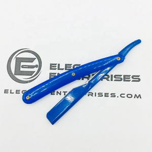 Wholesale Blue Straight Barber Razor Light Weight Top Selling With Custom Brand Name High Quality Top Selling Shaving Razor