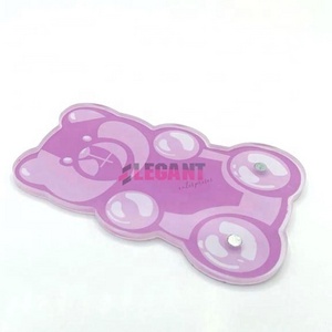 Teddy Bear Eyelash Accessories Custom Print Acrylic Lash Tile Lash Extension Holder Sustainable Tray Customized