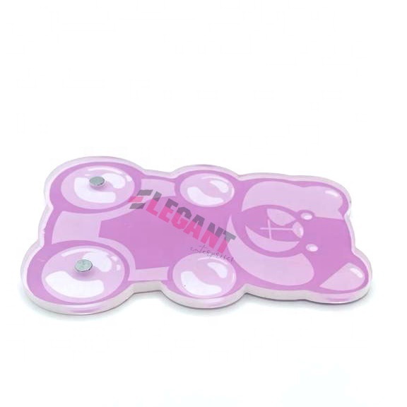 Teddy Bear Eyelash Accessories Custom Print Acrylic Lash Tile Lash Extension Holder Sustainable Tray Customized