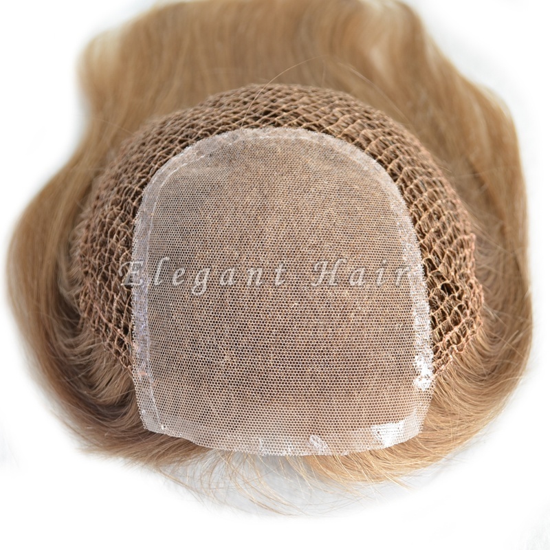 Dropshipping 2022 European Human Hair Blonde Fishnet Integration Net Hair Piece Topper For Women