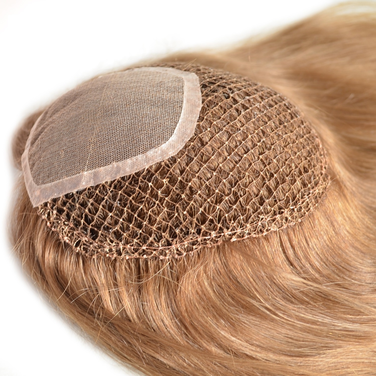 Dropshipping 2022 European Human Hair Blonde Fishnet Integration Net Hair Piece Topper For Women